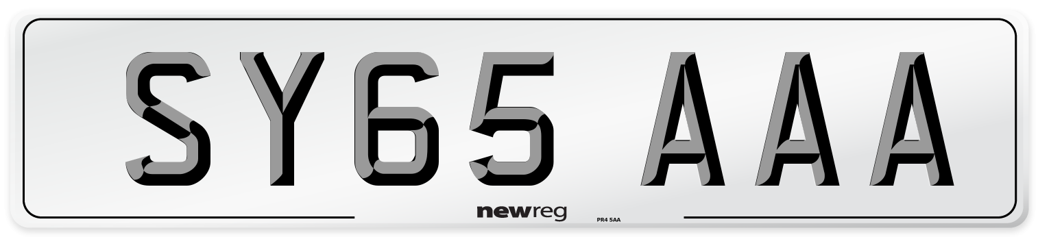 SY65 AAA Number Plate from New Reg